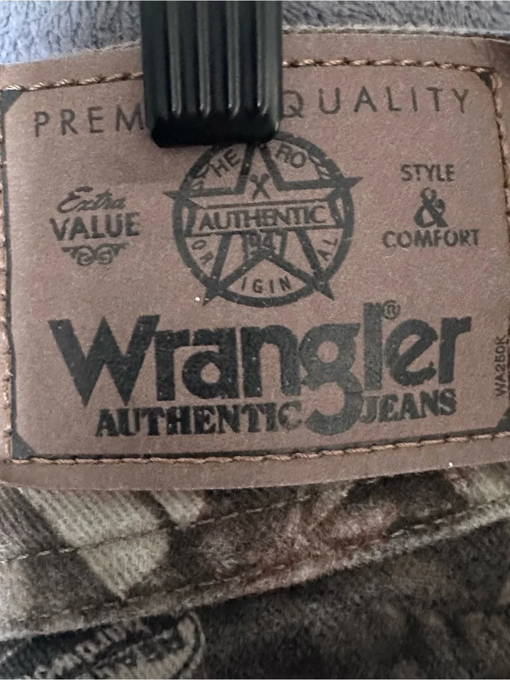 Wrangler Realtree-Style Camo Chinos in Brown & Green